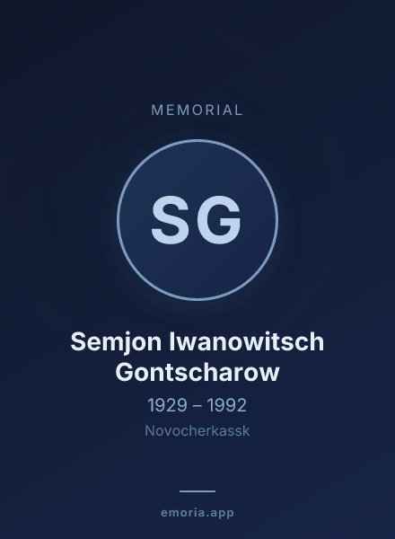 Memorial portrait of Semjon Iwanowitsch Gontscharow
