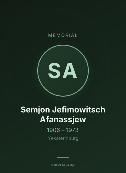 Memorial portrait of Semjon Jefimowitsch Afanassjew