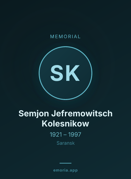 Memorial portrait of Semjon Jefremowitsch Kolesnikow