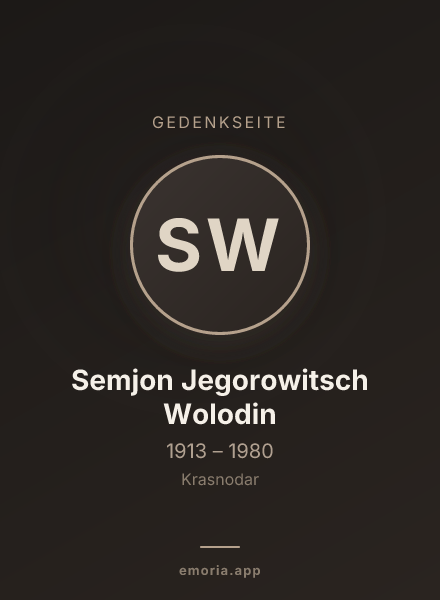 Gedenkportrait von Semjon Jegorowitsch Wolodin