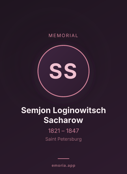 Memorial portrait of Semjon Loginowitsch Sacharow