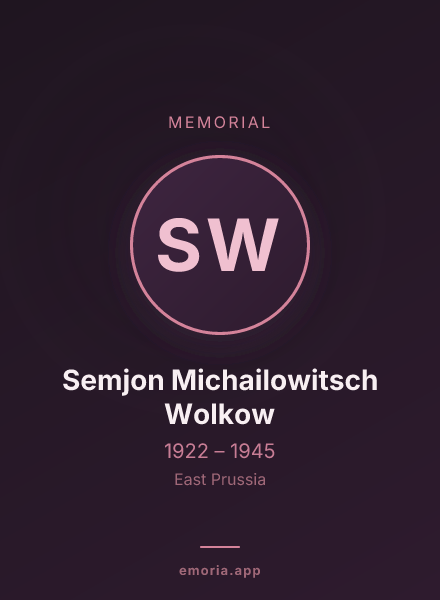 Memorial portrait of Semjon Michailowitsch Wolkow
