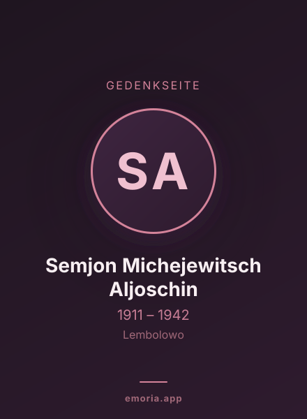Gedenkportrait von Semjon Michejewitsch Aljoschin