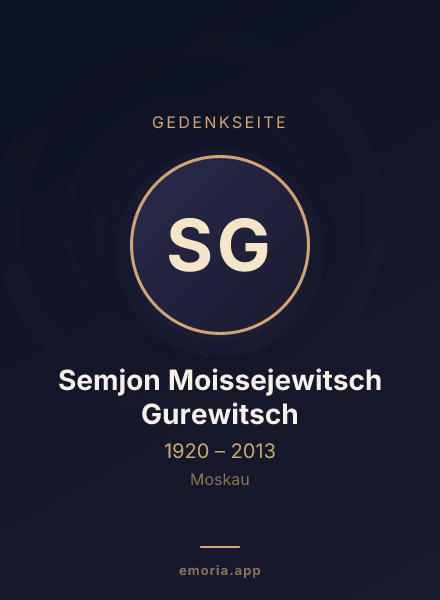 Gedenkportrait von Semjon Moissejewitsch Gurewitsch