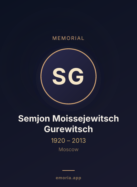 Memorial portrait of Semjon Moissejewitsch Gurewitsch
