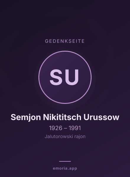 Gedenkportrait von Semjon Nikititsch Urussow