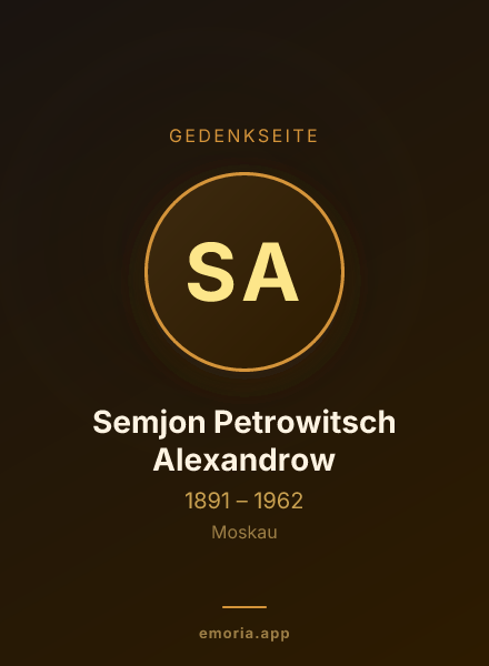 Gedenkportrait von Semjon Petrowitsch Alexandrow