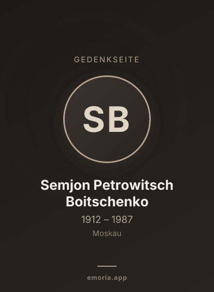 Gedenkportrait von Semjon Petrowitsch Boitschenko