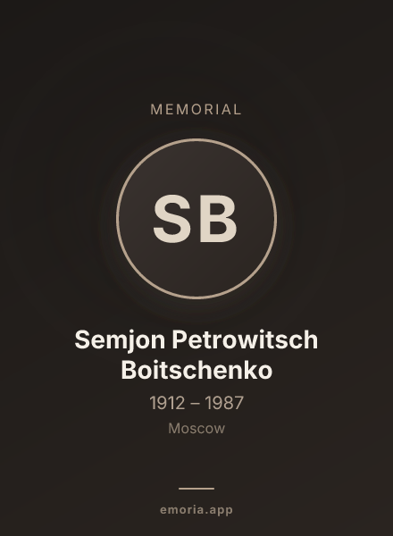 Memorial portrait of Semjon Petrowitsch Boitschenko