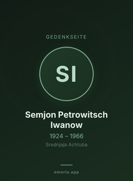 Gedenkportrait von Semjon Petrowitsch Iwanow