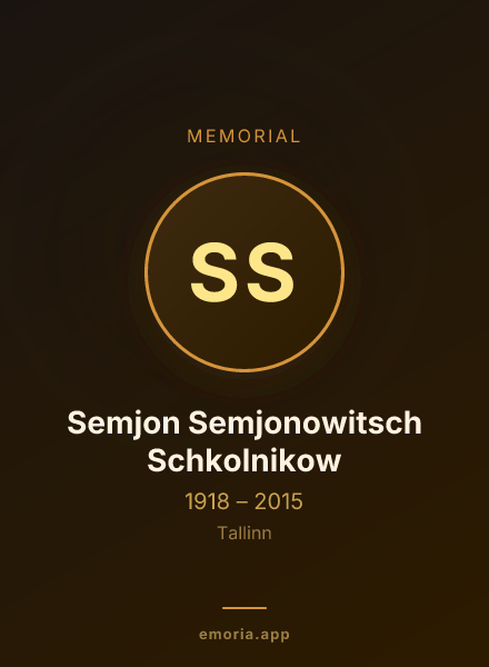Memorial portrait of Semjon Semjonowitsch Schkolnikow