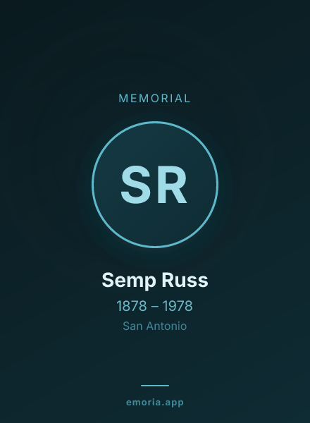 Memorial portrait of Semp Russ