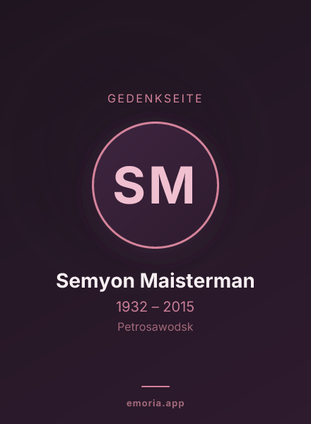 Gedenkportrait von Semyon Maisterman