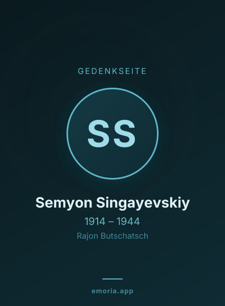 Gedenkportrait von Semyon Singayevskiy