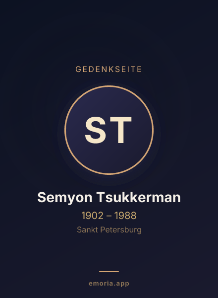Gedenkportrait von Semyon Tsukkerman