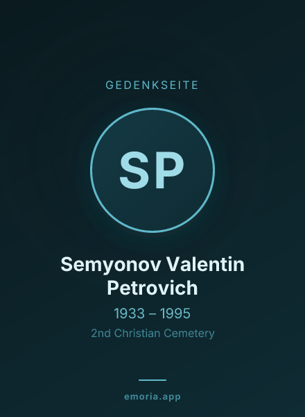Gedenkportrait von Semyonov Valentin Petrovich