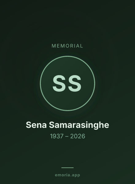 Memorial portrait of Sena Samarasinghe