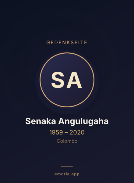 Gedenkportrait von Senaka Angulugaha