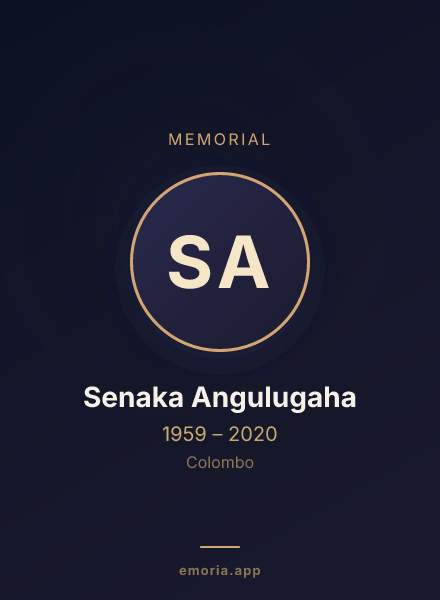 Memorial portrait of Senaka Angulugaha