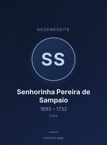 Gedenkportrait von Senhorinha Pereira de Sampaio