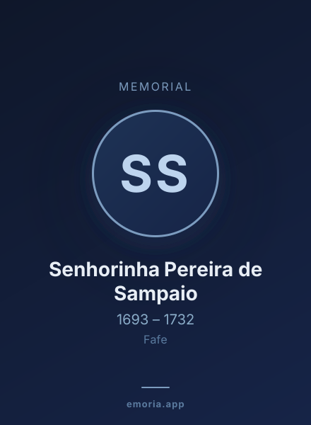 Memorial portrait of Senhorinha Pereira de Sampaio