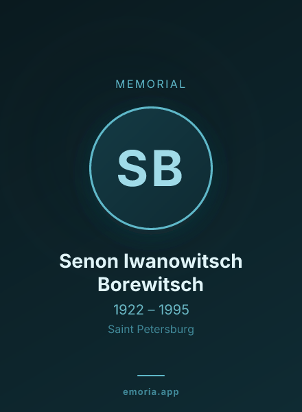 Memorial portrait of Senon Iwanowitsch Borewitsch