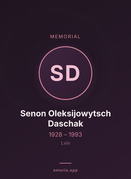 Memorial portrait of Senon Oleksijowytsch Daschak