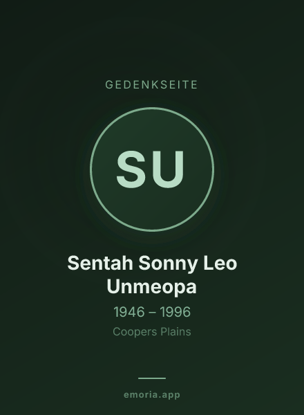 Gedenkportrait von Sentah Sonny Leo Unmeopa