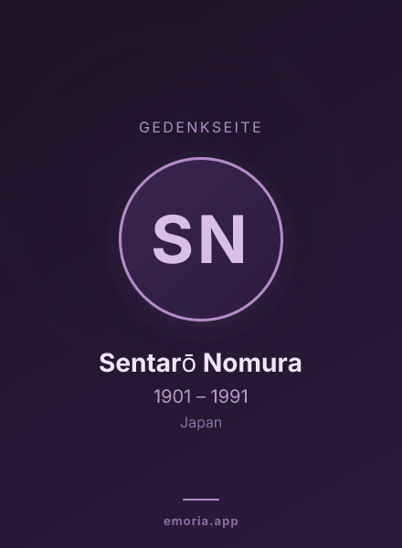 Gedenkportrait von Sentarō Nomura