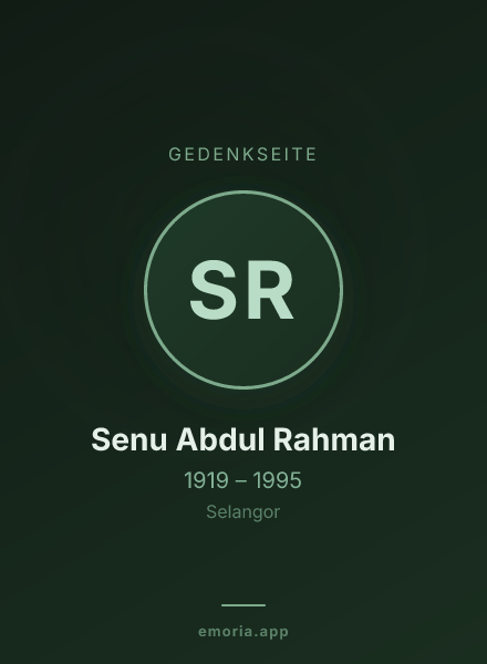Gedenkportrait von Senu Abdul Rahman