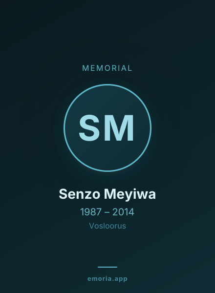 Memorial portrait of Senzo Meyiwa