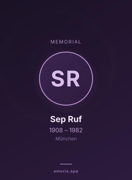 Memorial portrait of Sep Ruf