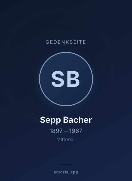 Gedenkportrait von Sepp Bacher