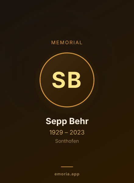 Memorial portrait of Sepp Behr