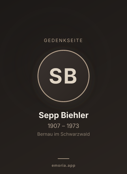 Gedenkportrait von Sepp Biehler