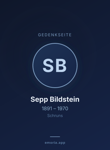 Gedenkportrait von Sepp Bildstein