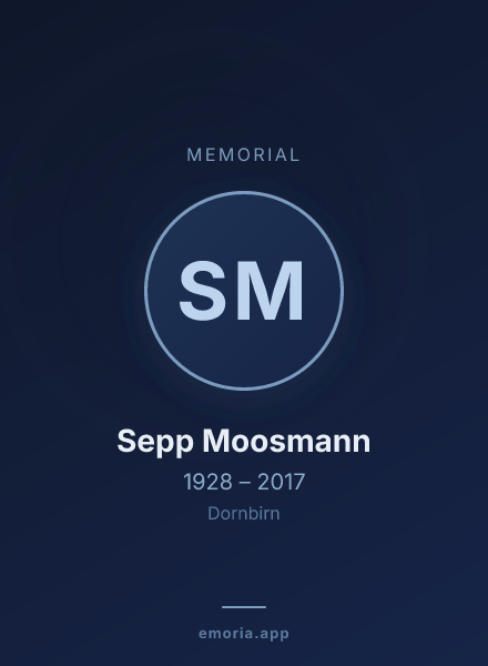 Memorial portrait of Sepp Moosmann
