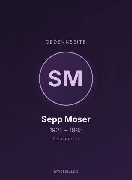 Gedenkportrait von Sepp Moser