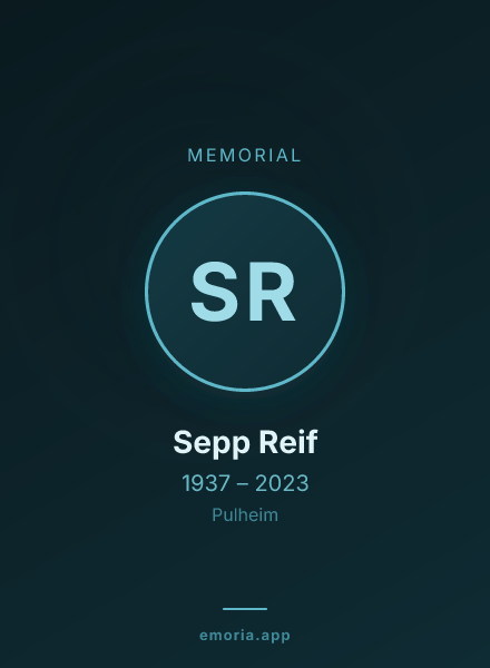 Memorial portrait of Sepp Reif