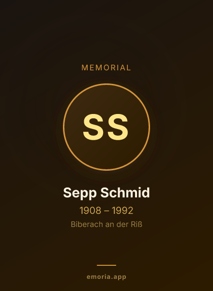 Memorial portrait of Sepp Schmid
