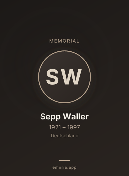 Memorial portrait of Sepp Waller
