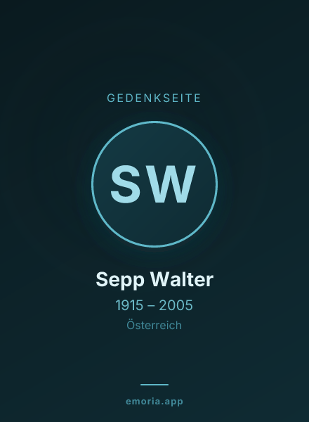Gedenkportrait von Sepp Walter