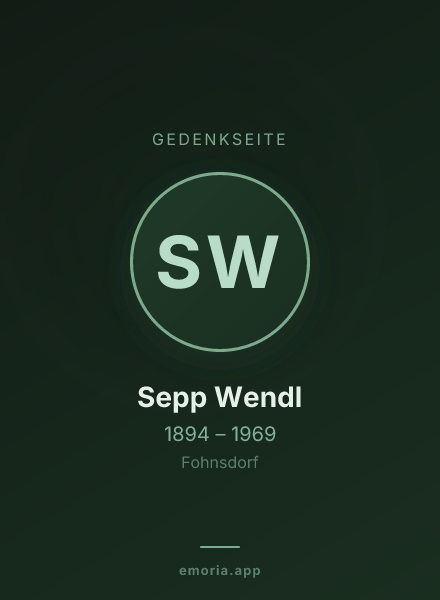 Gedenkportrait von Sepp Wendl