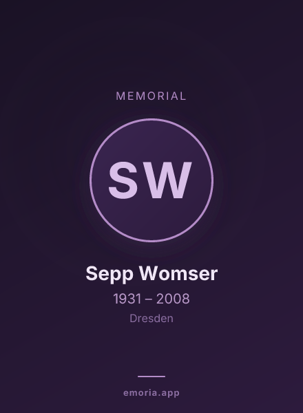 Memorial portrait of Sepp Womser