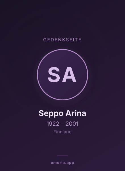 Gedenkportrait von Seppo Arina