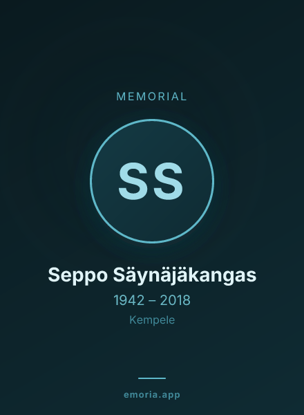 Memorial portrait of Seppo Säynäjäkangas