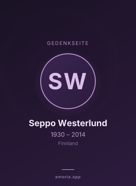 Gedenkportrait von Seppo Westerlund