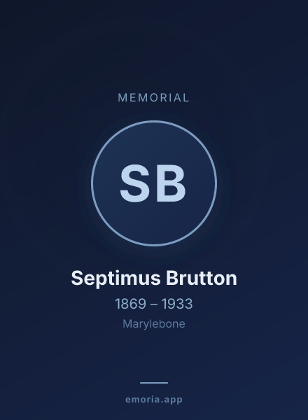 Memorial portrait of Septimus Brutton