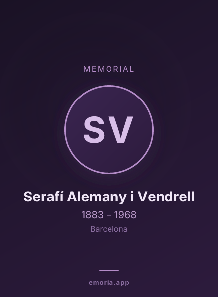 Memorial portrait of Serafí Alemany i Vendrell