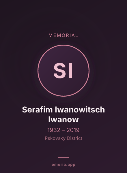 Memorial portrait of Serafim Iwanowitsch Iwanow